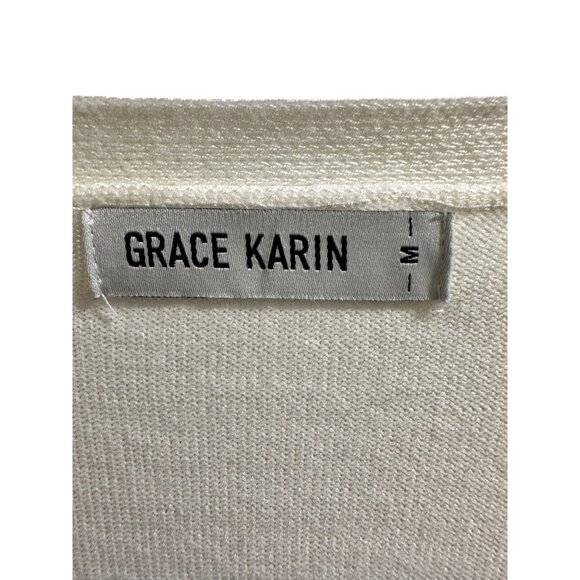 🍒 2/$20 🍒 Ivory Button-Up Pierced Sleeve Cardigan sz Small - Picture 5 of 7